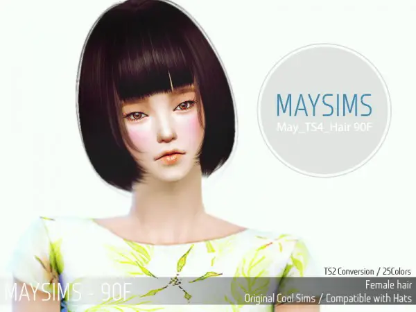 MAY Sims: May 90F hairstyle retextured for Sims 4