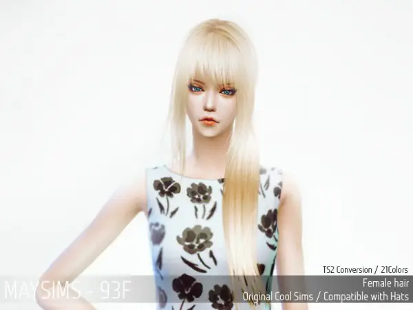 MAY Sims: May Hairstyle 93F retextured for Sims 4