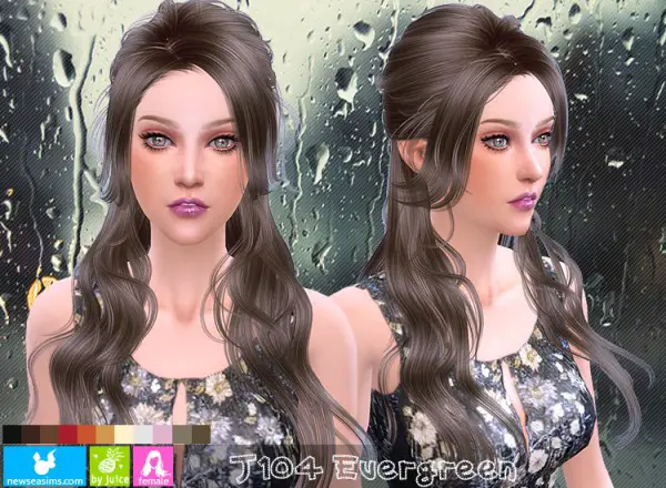 NewSea: J104 Evergreen hairstyle for Sims 4