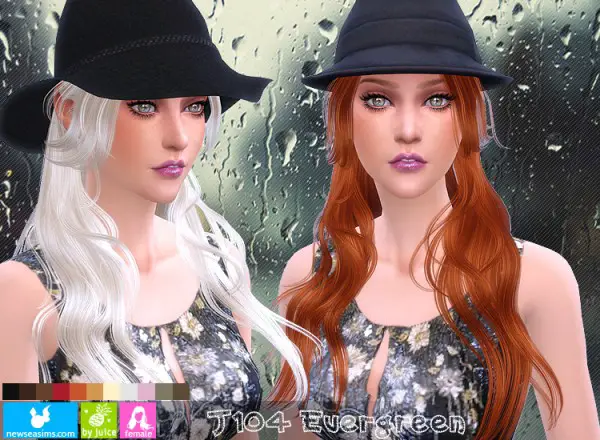 NewSea: J104 Evergreen hairstyle for Sims 4