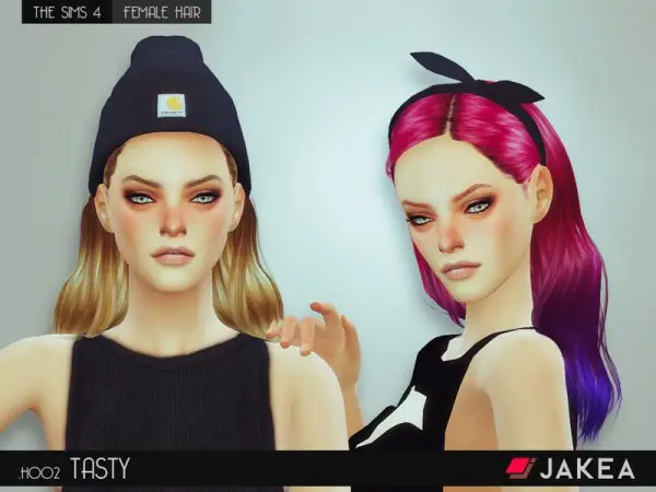 The Sims Resource: JAKEA   H002   TASTY hairstyle for Sims 4