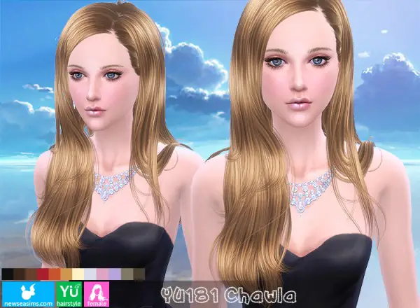 NewSea: YU181 Chawla hairstyle for Sims 4