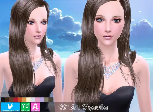 NewSea: YU181 Chawla hairstyle for Sims 4