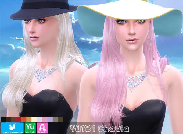 NewSea: YU181 Chawla hairstyle for Sims 4