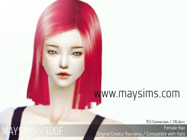 MAY Sims: May Hair 100F.7z for Sims 4