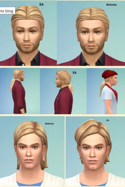 Birksches sims blog: Larger ponytail and medium wavy hairstyle for Sims 4