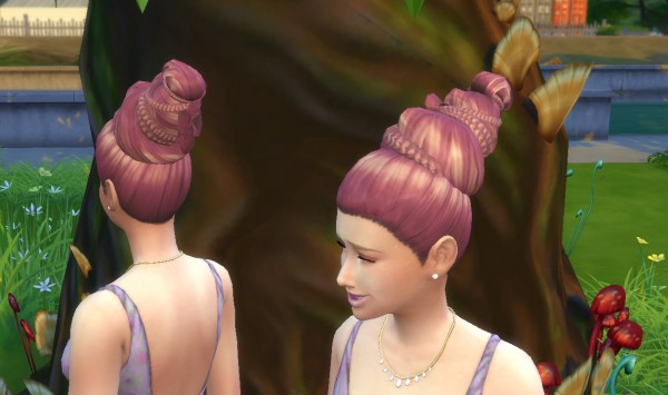 Mystufforigin: Angel bun hairstyle for Sims 4