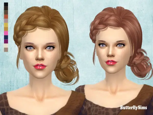 Butterflysims: Hairstyle 092 No hat for Sims 4