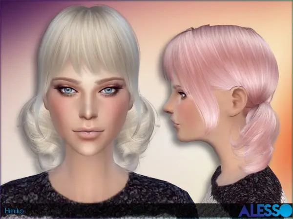 The Sims Resource: Himiko hairstyle by Alesso for Sims 4