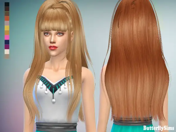 Butterflysims: Hairstyle 029 No hat for Sims 4