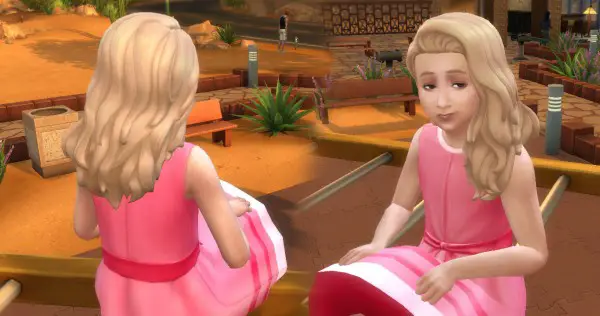Mystufforigin: Long Flipped Hair for Girls for Sims 4