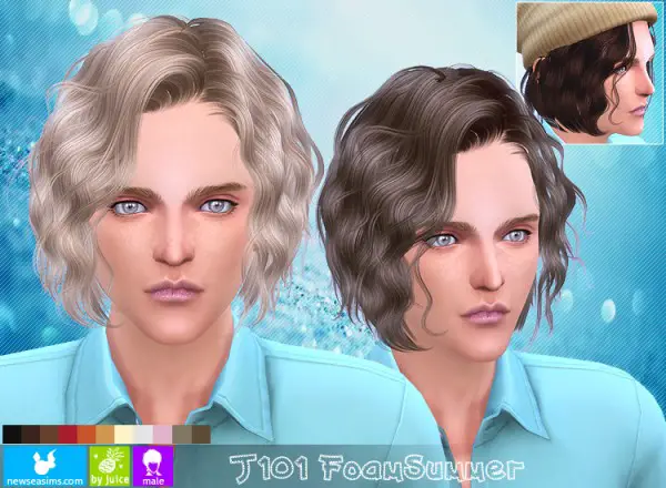 NewSea: J101 Foam Summer hairstyle for Sims 4