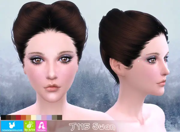 NewSea: J115 Swan hairstyle for Sims 4