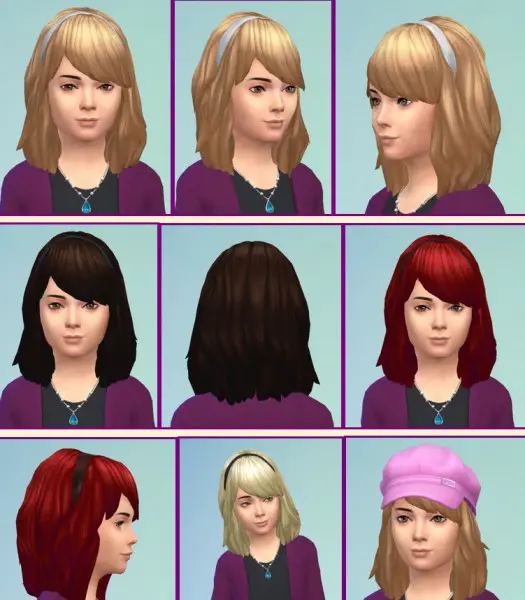 Birksches sims blog: Little Debby Hairstyle for Sims 4