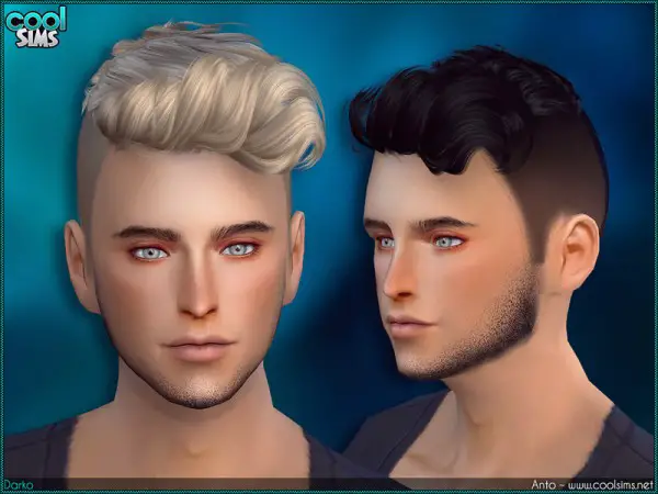 The Sims Resource: Anto   Darko  hairstyle by Alesso for Sims 4