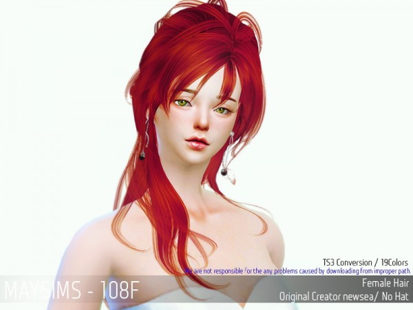 MAY Sims: May 108F hair retextured for Sims 4