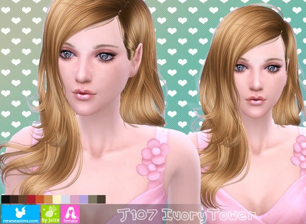 NewSea: J107 IvoryTower hair for Sims 4