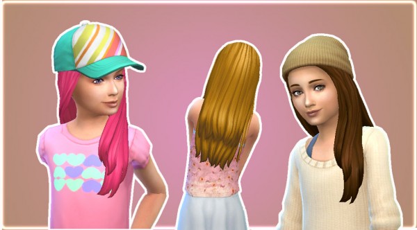 Mystufforigin: Glossy Hair for Girls for Sims 4