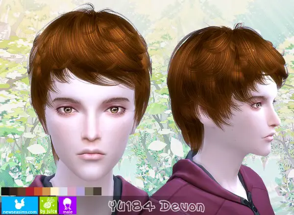 NewSea: YU184 Devon hair for Sims 4