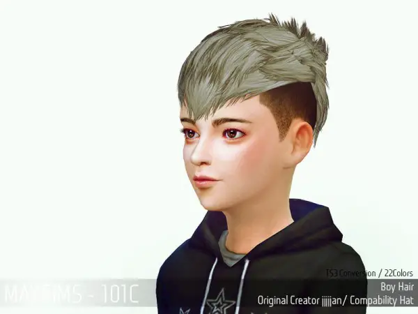 MAY Sims: May Hair 101C for Sims 4