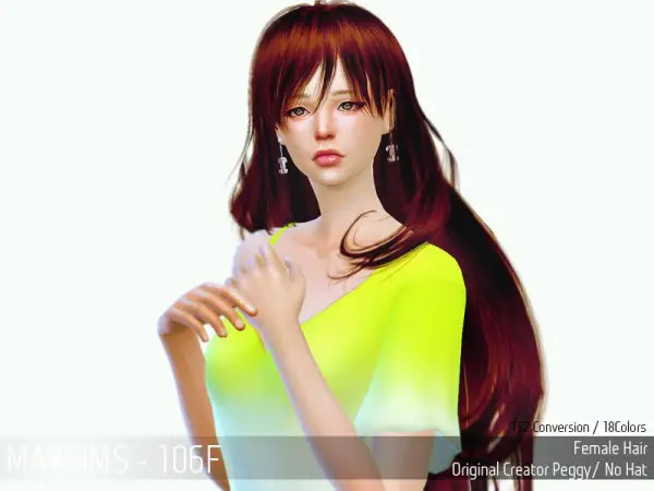 MAY Sims: May 106F hair retextured for Sims 4