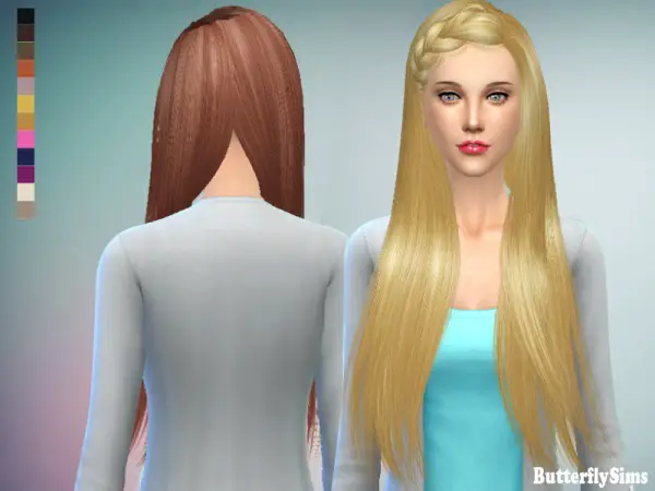 Butterflysims: Hairstyle 155 No hat for Sims 4