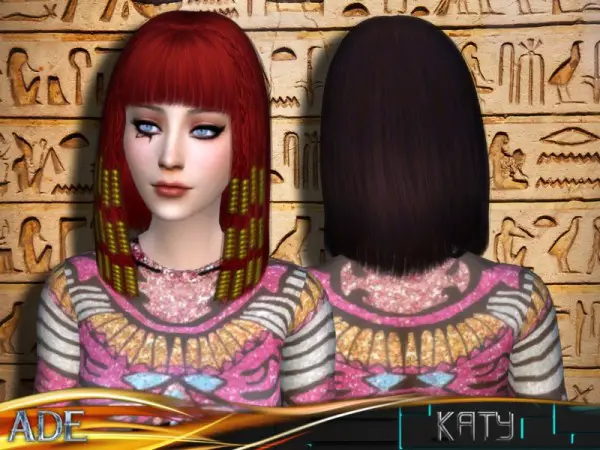 The Sims Resource: Katy hair by Ade Darma for Sims 4