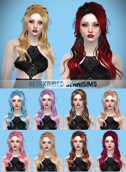 Jenni Sims: Butterflysims 88 and Newsea`s Evergreen hairstyles retextured for Sims 4