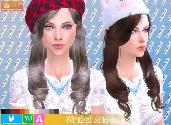NewSea: YU182 Aileen hairstyle for Sims 4