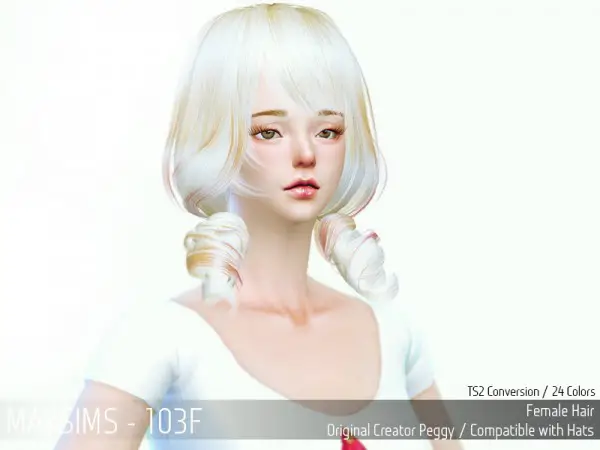MAY Sims: May Hairstyle 103F retextured for Sims 4