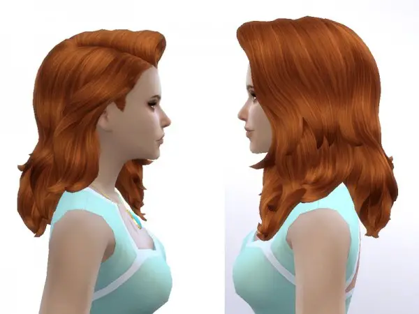 The Sims Resource: Long flipped hairstyle retextured by TatyanaName for Sims 4