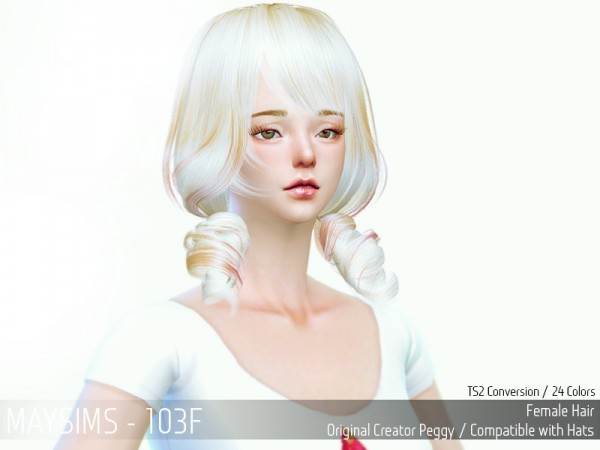 MAY Sims: May Hairstyle103F for Sims 4