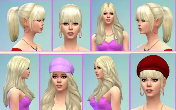 Birksches sims blog: BBPonytail and Bardot Hairstyle for Sims 4
