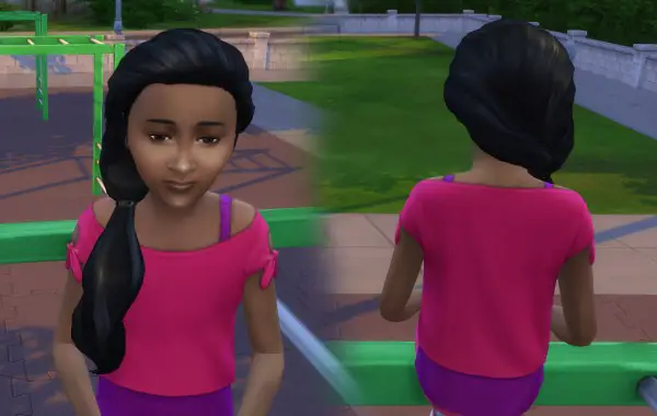 Mystufforigin: Sideways Hair for Girls for Sims 4