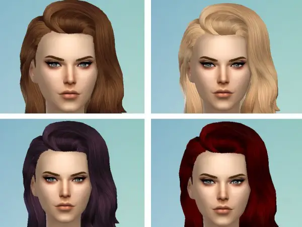 The Sims Resource: Long flipped hairstyle retextured by TatyanaName for Sims 4
