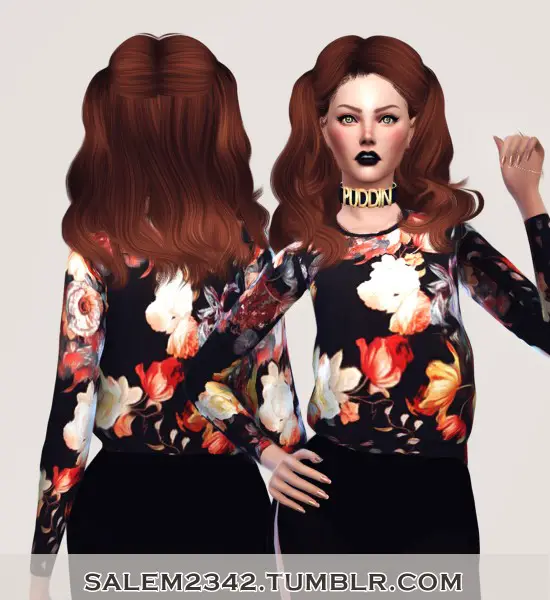 Salem2342: NewSea`s Hair YU104 retextured for Sims 4