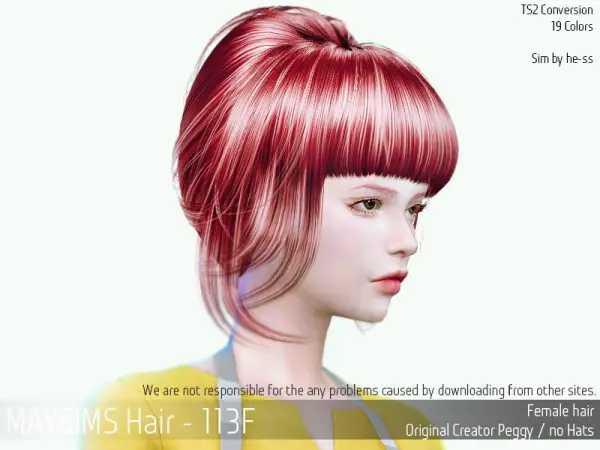 MAY Sims: May Hair 113 F for Sims 4
