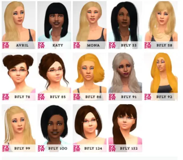 Swirl Goodies: Ade Darma and Butterflysims hair retextured for Sims 4