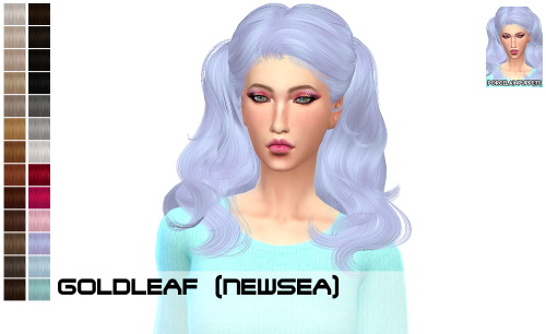 Porcelain Warehouse: Newsea Night Bloom + Gold Leaf hair retextured for Sims 4