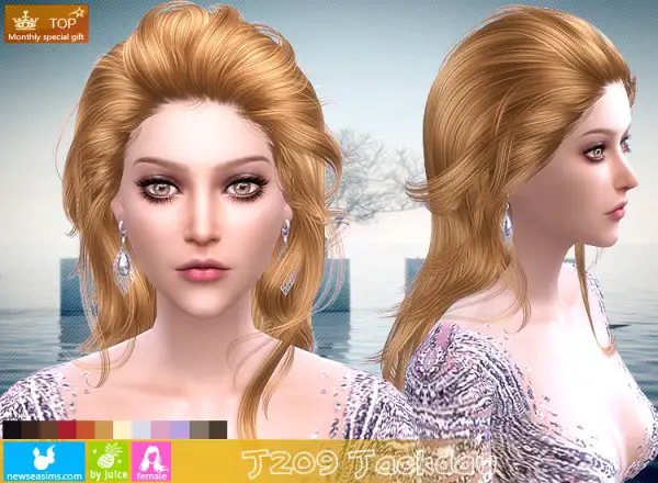 NewSea: J209 Jackdau hair for Sims 4