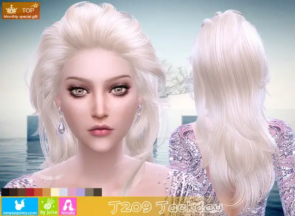 NewSea: J209 Jackdau hair for Sims 4