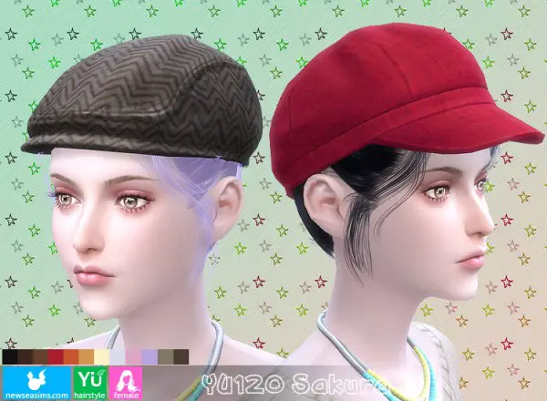NewSea: YU120 Sakura hair for Sims 4