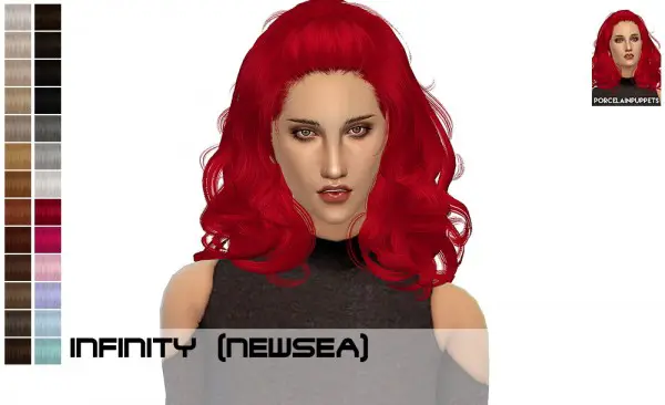Porcelain Warehouse: Newsea Voyage + Infinity hair retextured for Sims 4