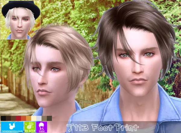 NewSea: J113 Foot Print hair for Sims 4