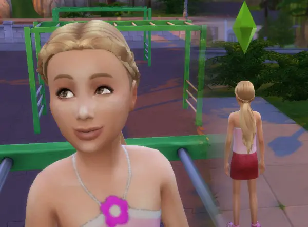 Mystufforigin: Winding hair for girls for Sims 4