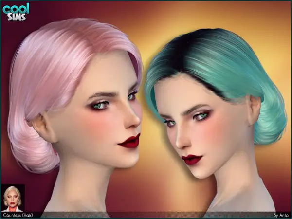 The Sims Resource: Anto   Countess Hair by Alesso for Sims 4