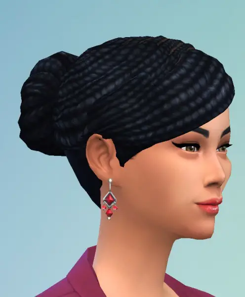 Birksches sims blog: Lady Braid Bun hair for Sims 4