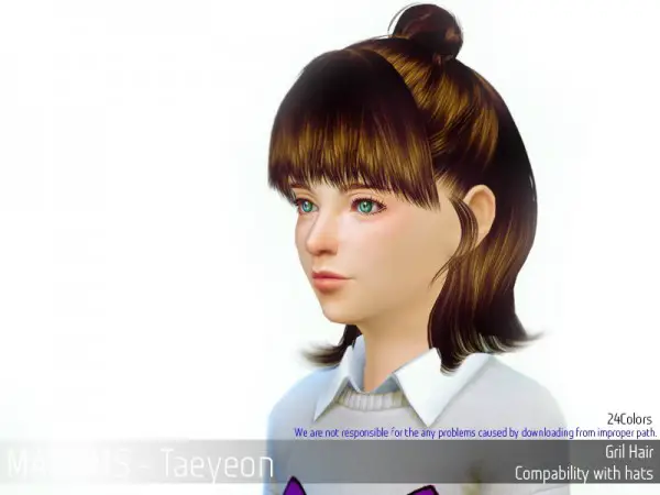 MAY Sims: May TaeyeonC hair retextured for Sims 4
