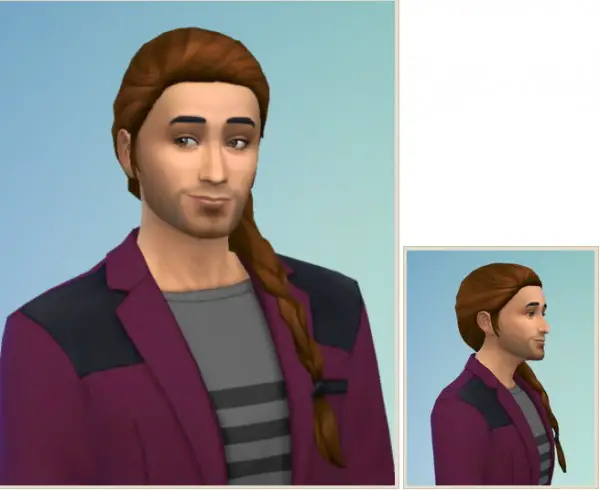 Birksches sims blog: Side Braid hair for Men for Sims 4