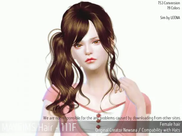 MAY Sims: May Hair 111 F for Sims 4